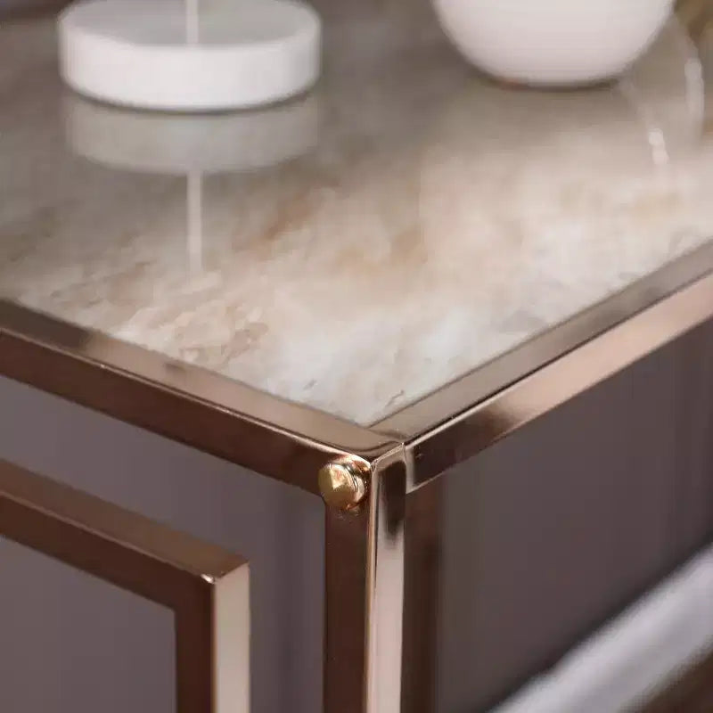 Console en faux marbre - Champagne