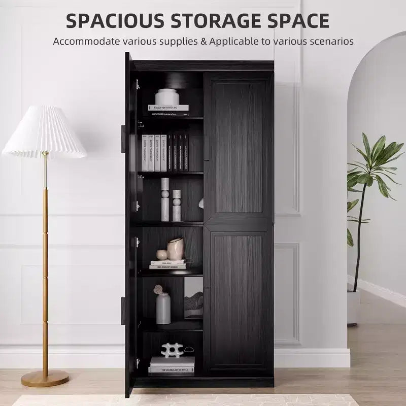 Buffet et armoire empilables en bois massif avec étagères réglables