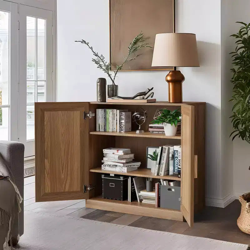 Buffet et armoire empilables en bois massif avec étagères réglables