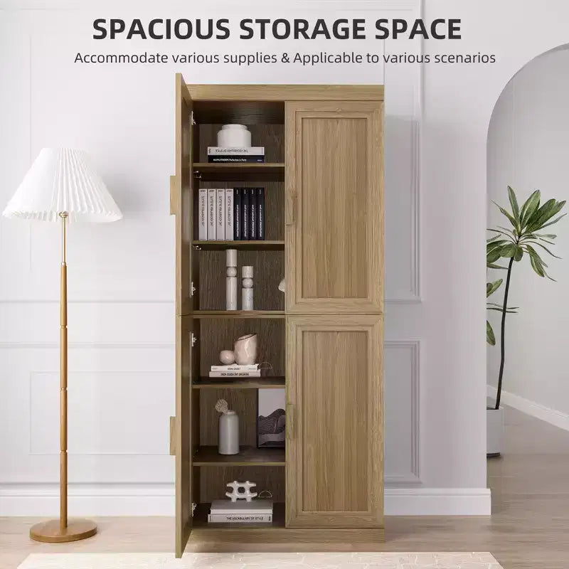 Buffet et armoire empilables en bois massif avec étagères réglables