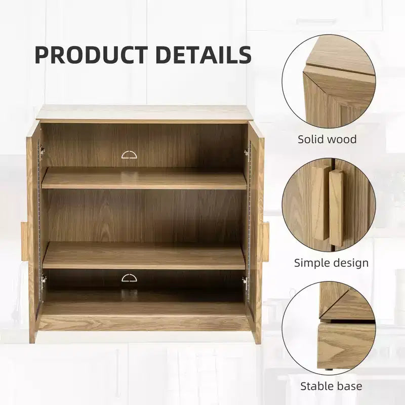 Buffet et armoire empilables en bois massif avec étagères réglables