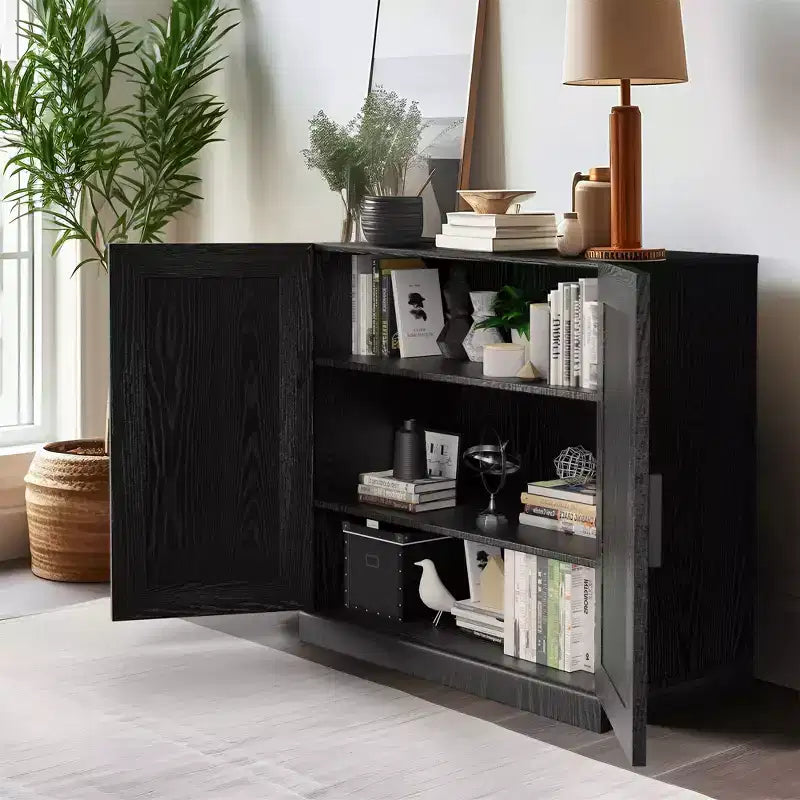Buffet et armoire empilables en bois massif avec étagères réglables