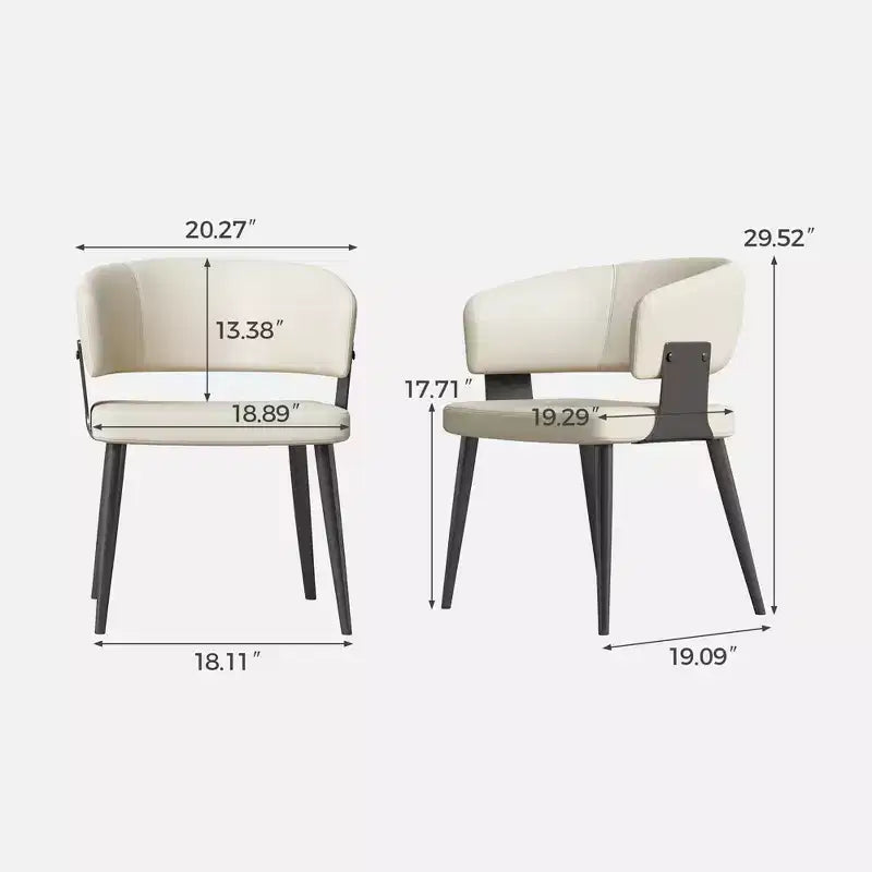 Chaises de salle à manger style ferme, lot de 2, cadre en métal, sièges modernes pour cuisine et salle à manger