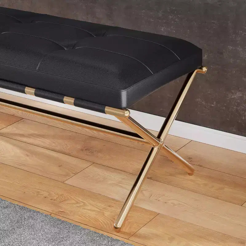 Banc d'entrée rembourré – Noir