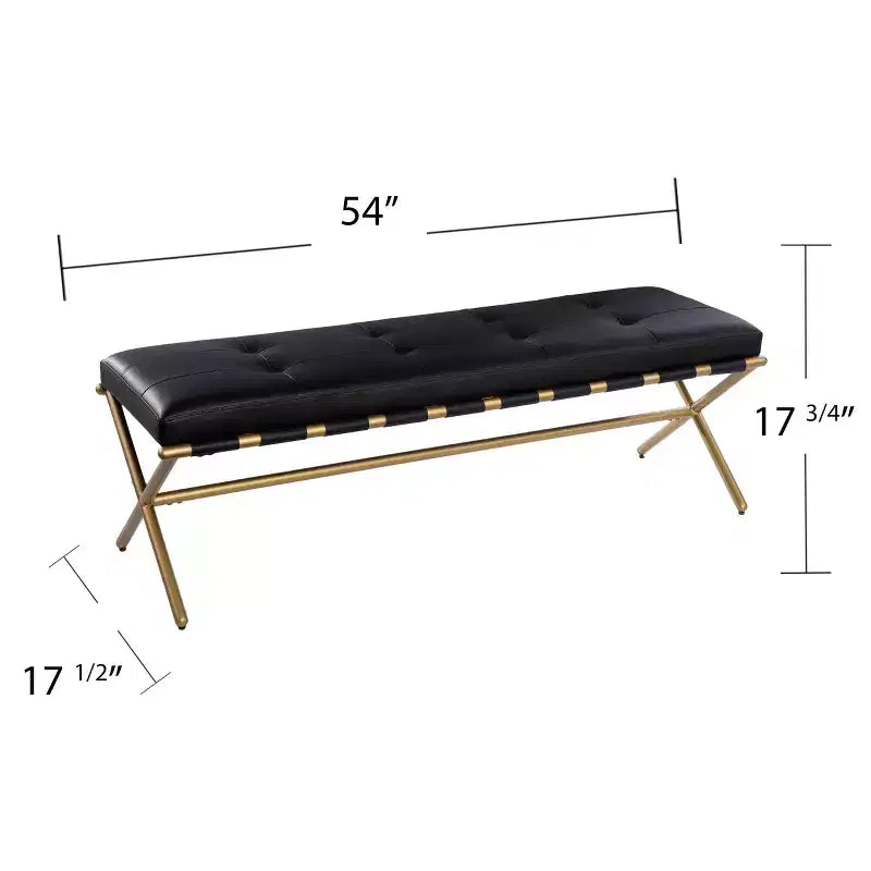 Banc d'entrée rembourré – Noir