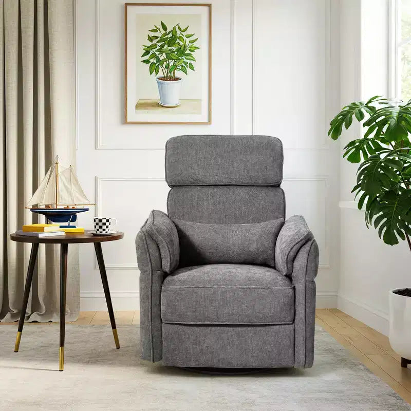 Fauteuil inclinable pivotant et coulissant avec appuie-têtes et accoudoirs réglables
