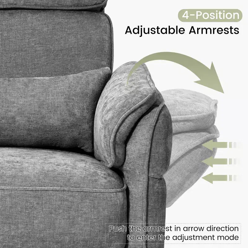 Fauteuil inclinable pivotant et coulissant avec appuie-têtes et accoudoirs réglables