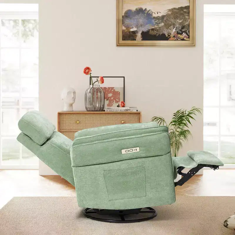 Fauteuil inclinable pivotant et coulissant avec appuie-têtes et accoudoirs réglables
