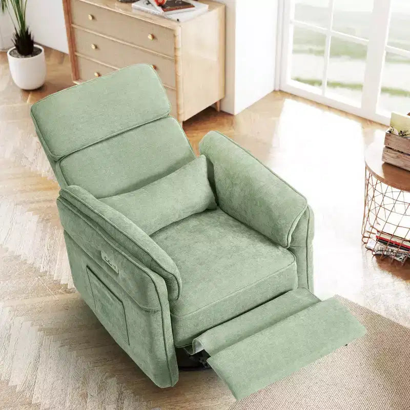 Fauteuil inclinable pivotant et coulissant avec appuie-têtes et accoudoirs réglables
