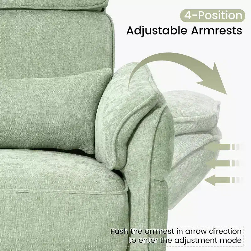 Fauteuil inclinable pivotant et coulissant avec appuie-têtes et accoudoirs réglables