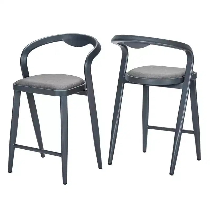 Ensemble de 2 tabourets de bar d'extérieur hauteur comptoir, mobilier de bar tout temps pour cuisine ou extérieur