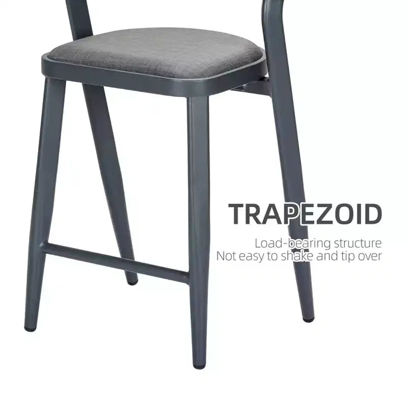 Ensemble de 2 tabourets de bar d'extérieur hauteur comptoir, mobilier de bar tout temps pour cuisine ou extérieur