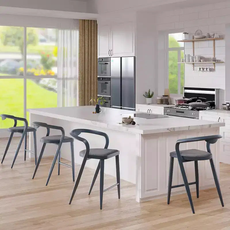 Ensemble de 2 tabourets de bar d'extérieur hauteur comptoir, mobilier de bar tout temps pour cuisine ou extérieur