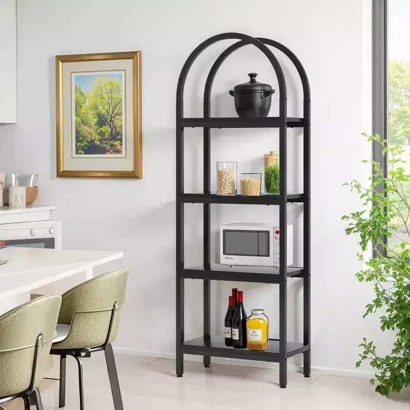 Étagère bibliothèque à 4 niveaux en bois avec étagères ouvertes pour livres, plantes et décoration