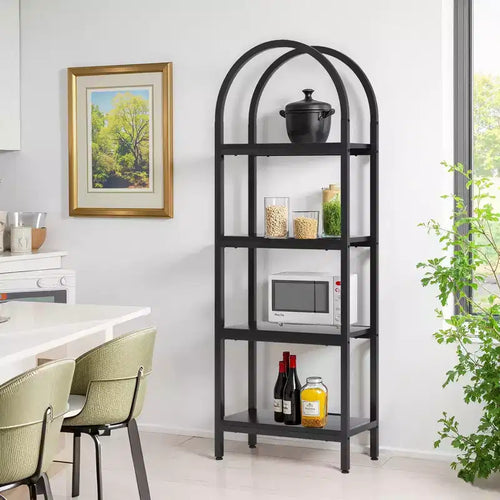Étagère bibliothèque à 4 niveaux en bois avec étagères ouvertes pour livres, plantes et décoration