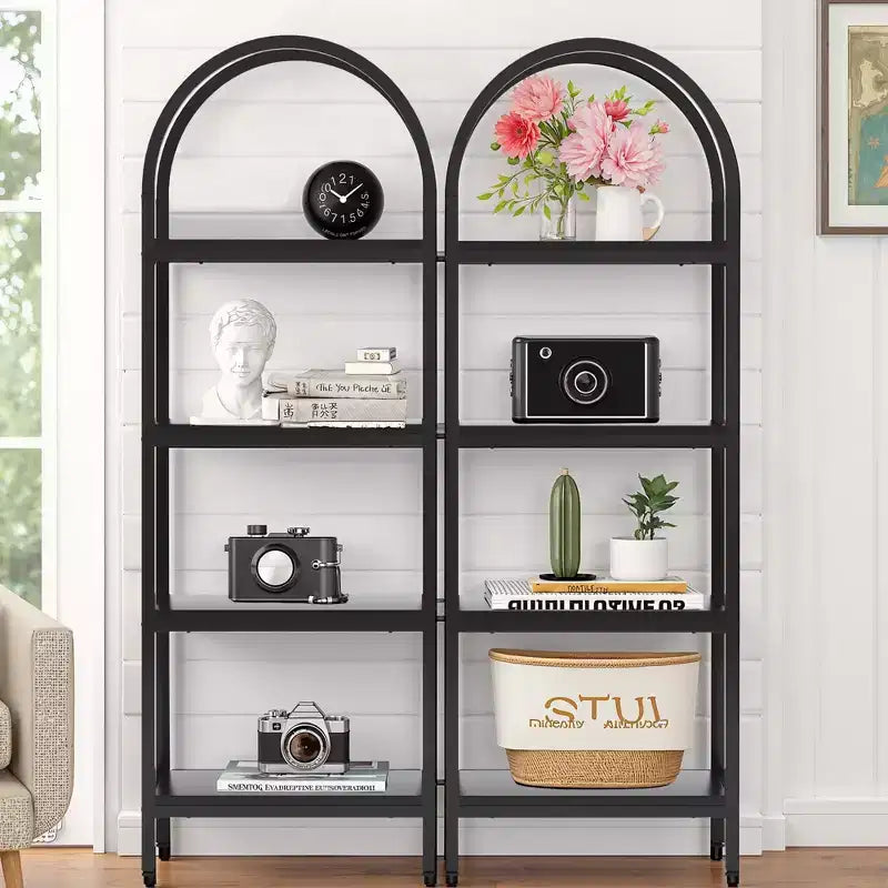 4-Tier Wooden Open Shelf Bookcase for Books Plants Decor Storage