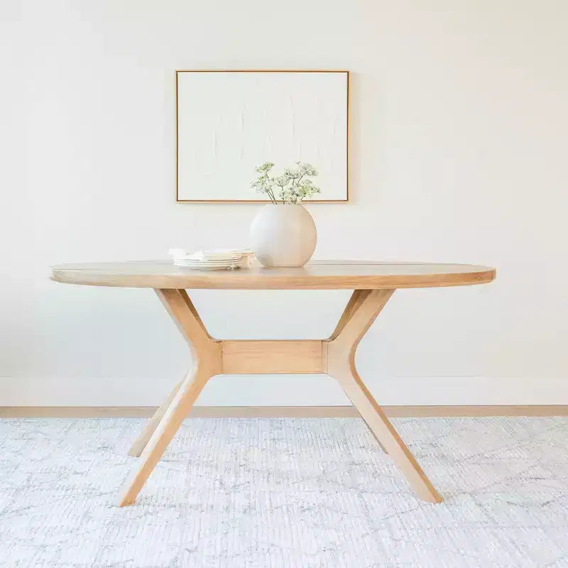 Table à manger ovale Plank+Beam 62 Verso pour 4 personnes, table de cuisine en bois massif pour salle à manger