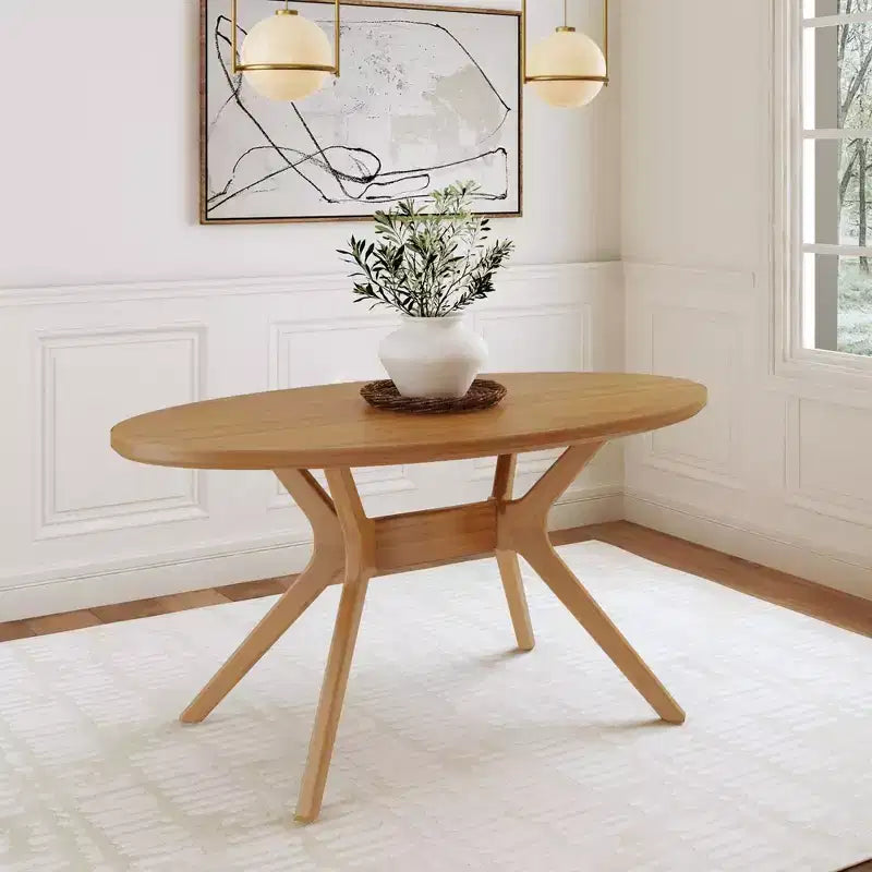 Table à manger ovale Plank+Beam 62 Verso pour 4 personnes, table de cuisine en bois massif pour salle à manger