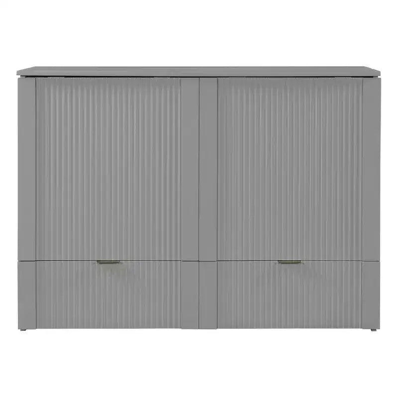 Lit escamotable grand format avec tiroir, prises et ports USB, conception à structure de poulie