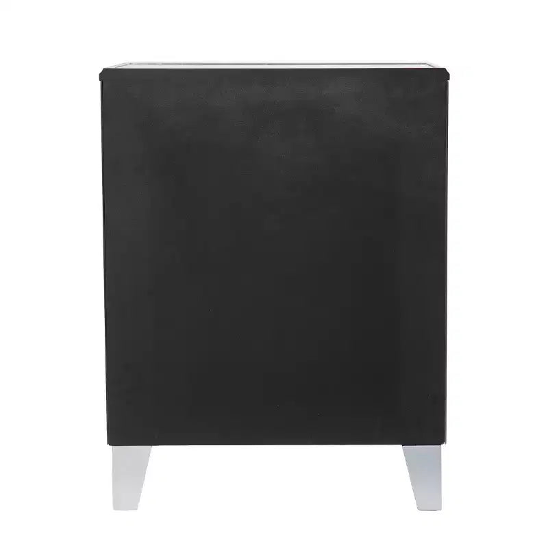 Table de chevet avec tiroirs en miroir - Argent