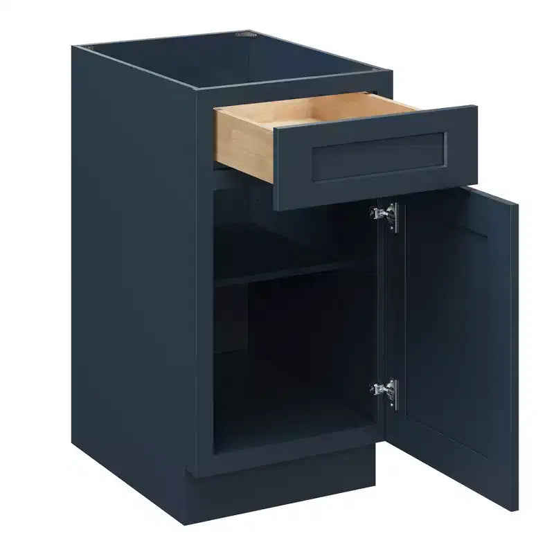 Meuble bas de cuisine 18 po l. x 34,5 po H x 24 po P avec tiroir Cadre en contreplaqué Fermeture amortie - Recouvrement total RTA