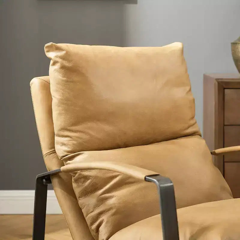 Fauteuil d'appoint en cuir véritable confortable et luxueux