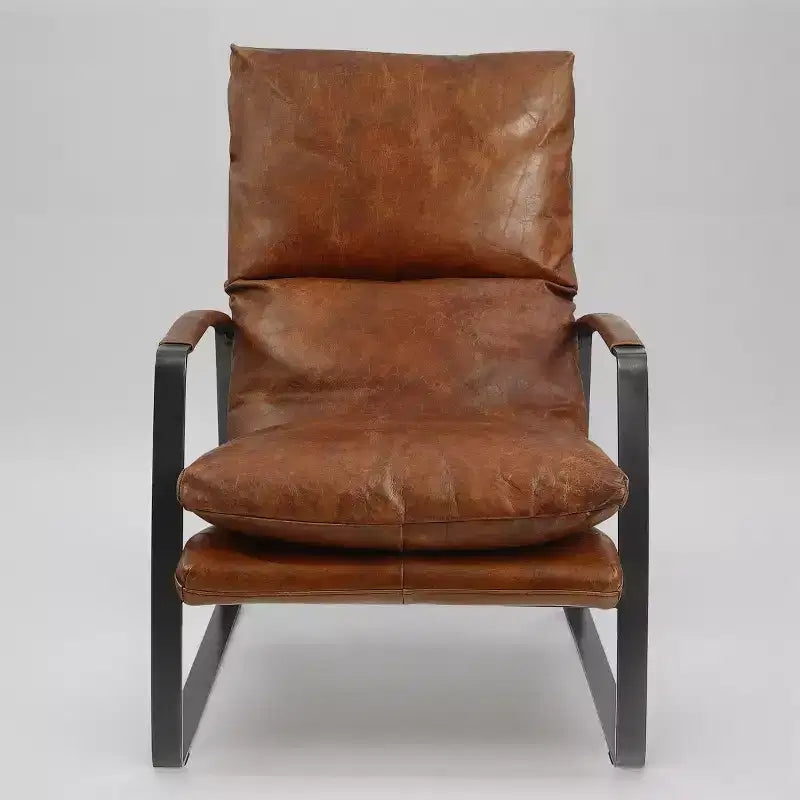 Fauteuil d'appoint en cuir véritable confortable et luxueux