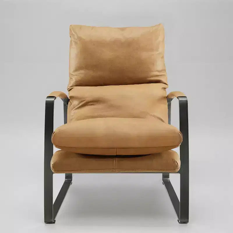Fauteuil d'appoint en cuir véritable confortable et luxueux