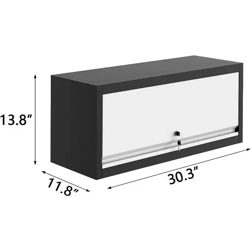 Armoire à outils murale, acier 0,6 mm, porte relevable à vérin hydraulique, 35x77x30 cm, rangement suspendu pour garage, cuisine, bureau, gris