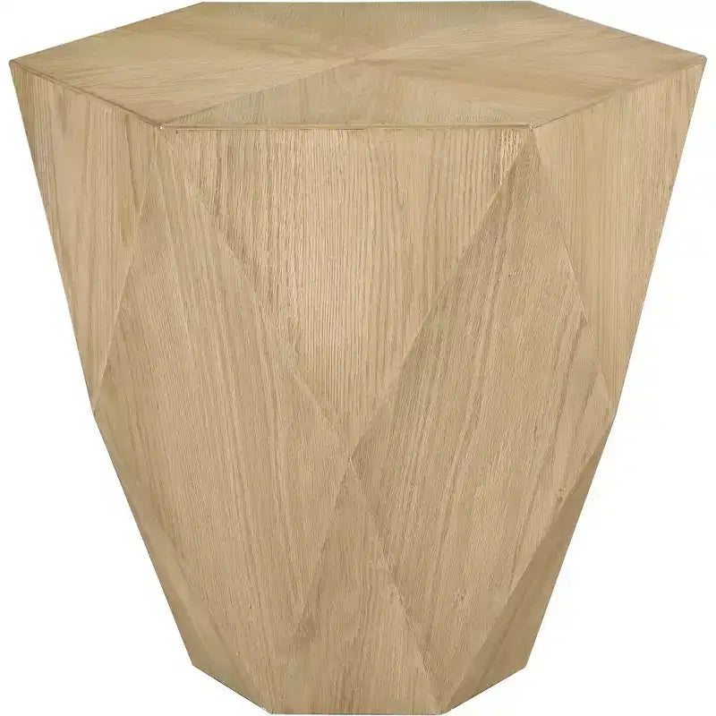 Table d'appoint hexagonale en placage de chêne