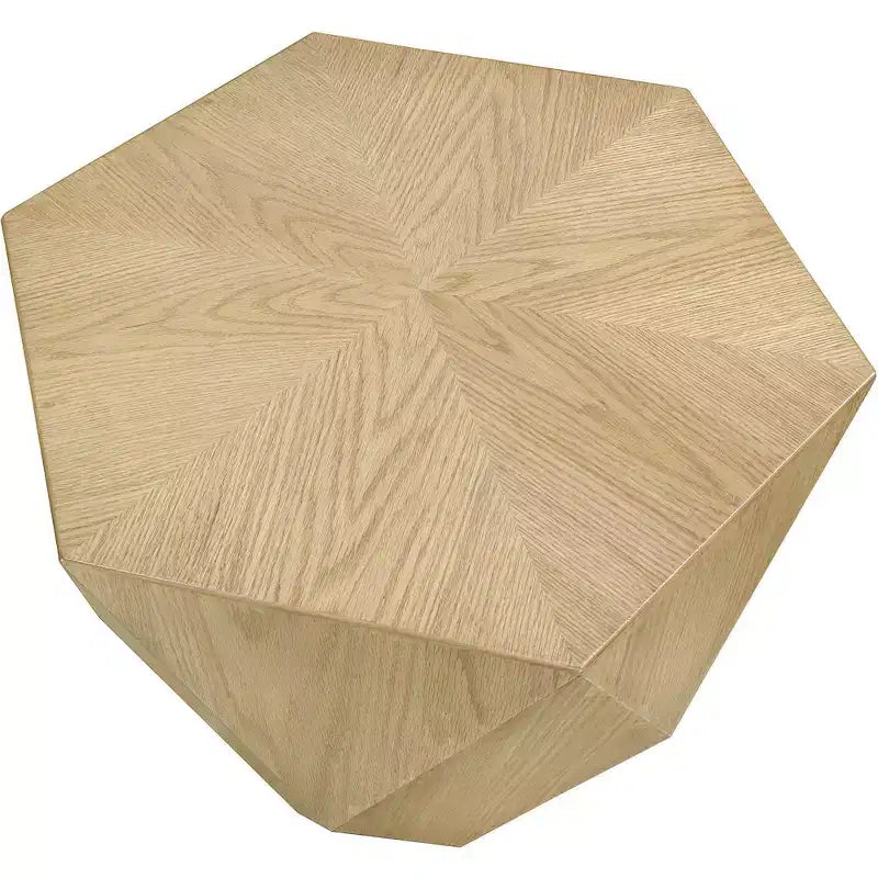 Table d'appoint hexagonale en placage de chêne