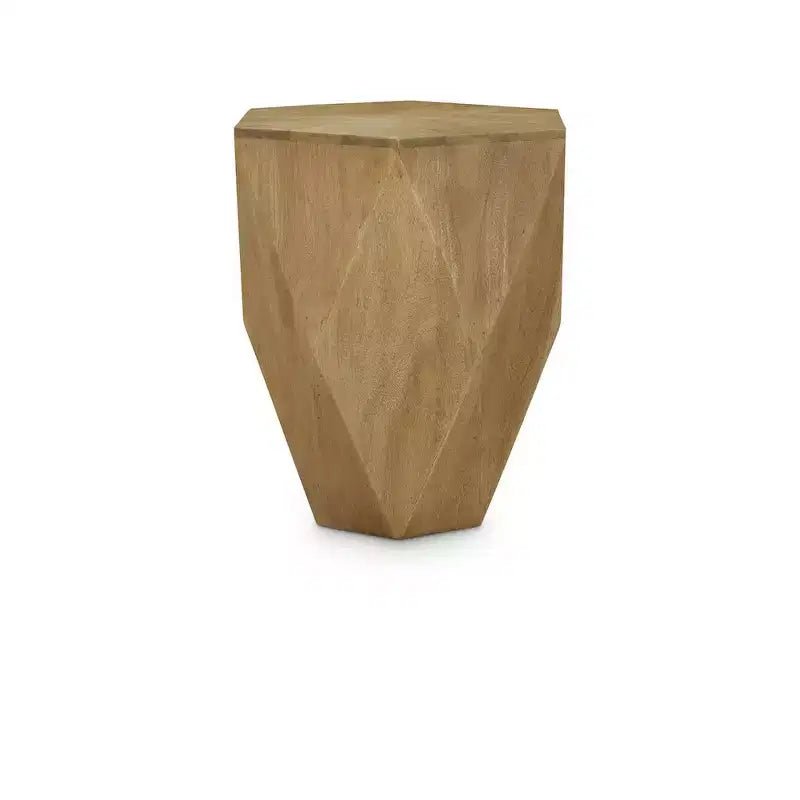 Table d'appoint hexagonale en placage de chêne