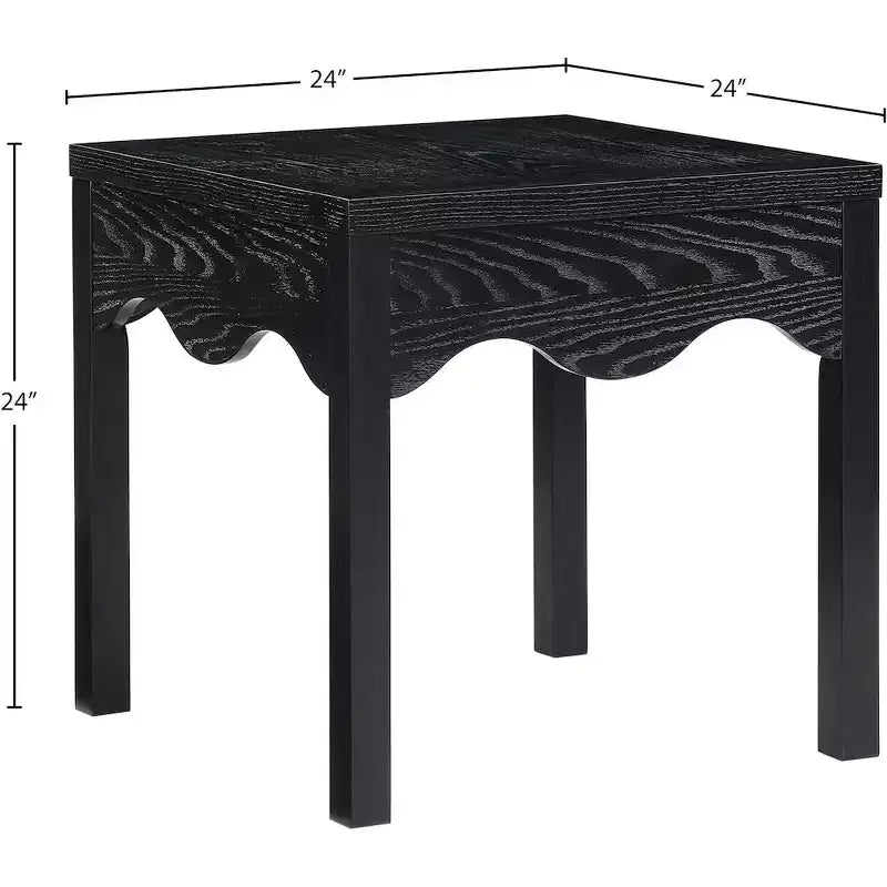 Table d'appoint festonnée en chêne noir