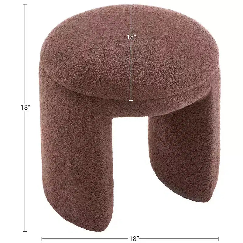 Pouffe/tabouret en tissu imitation peau de mouton