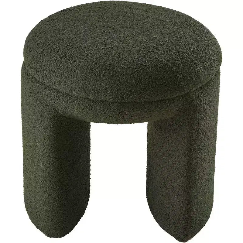 Pouffe/tabouret en tissu imitation peau de mouton