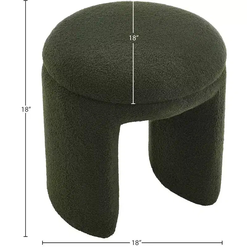 Pouffe/tabouret en tissu imitation peau de mouton