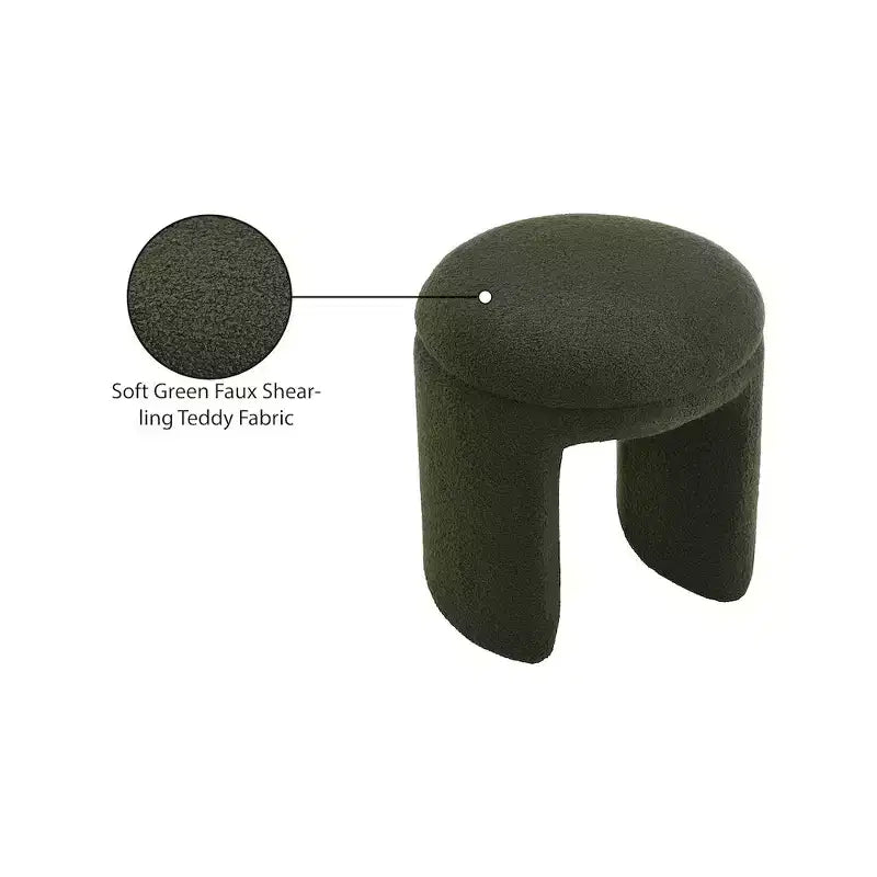 Pouffe/tabouret en tissu imitation peau de mouton