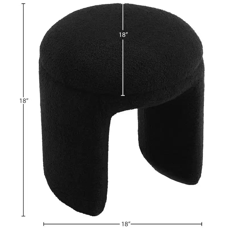 Pouffe/tabouret en tissu imitation peau de mouton