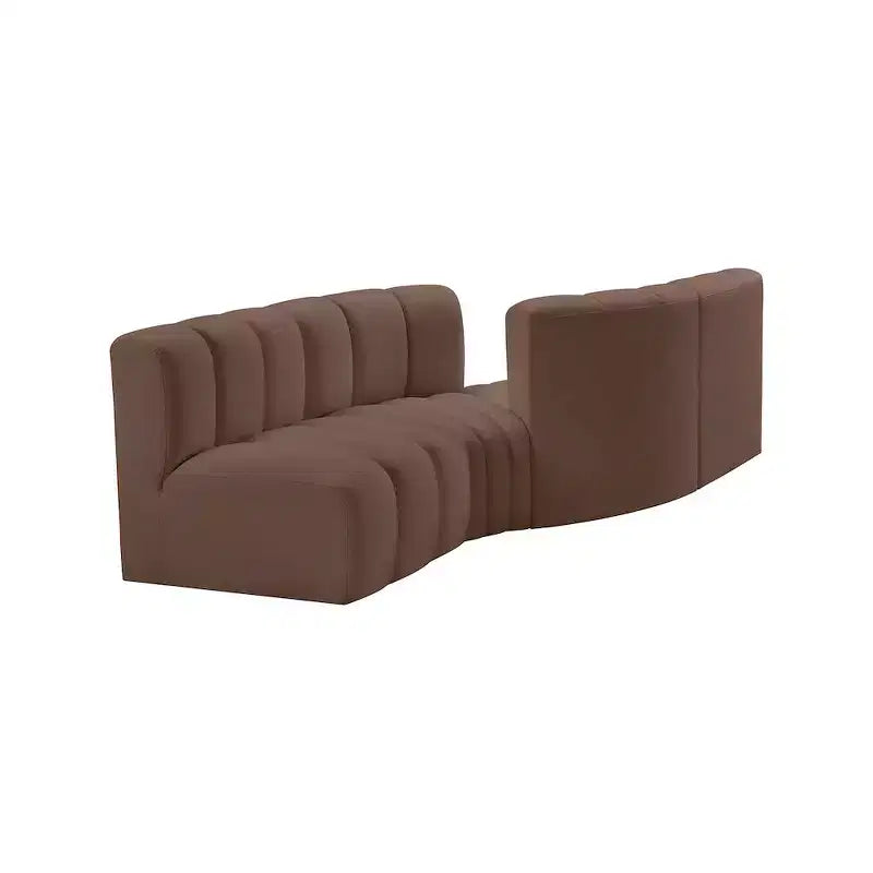 Canapé Modulable Arc en Cuir Végan Marron