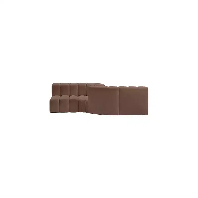 Canapé Modulable Arc en Cuir Végan Marron