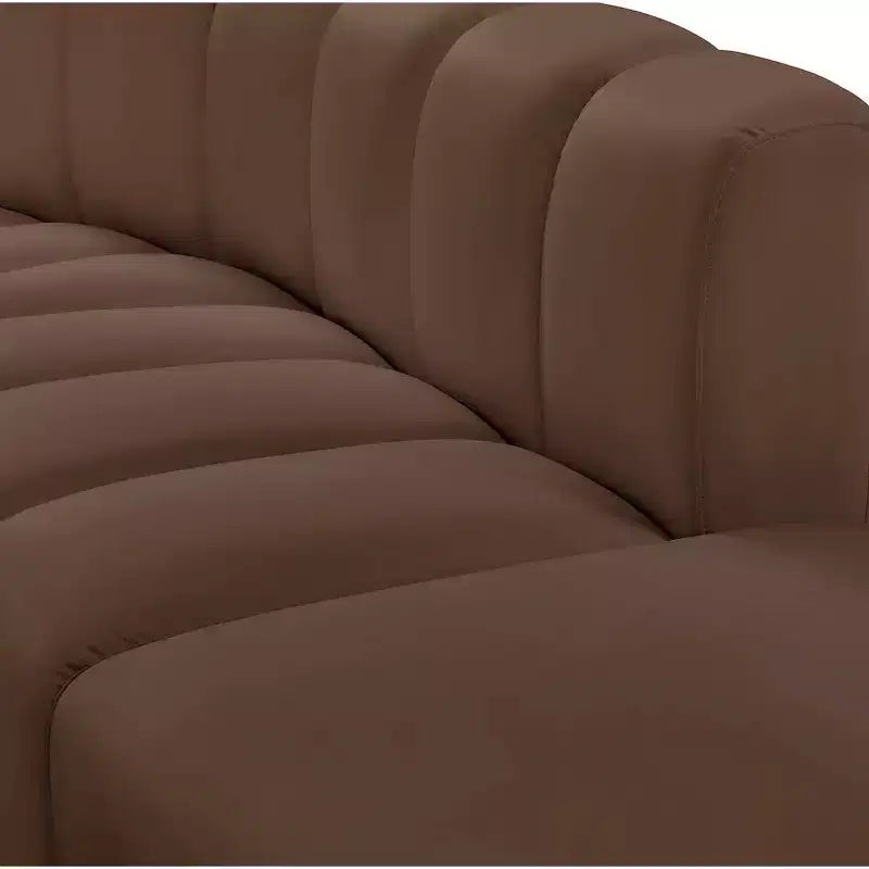 Canapé Modulable Arc en Cuir Végan Marron