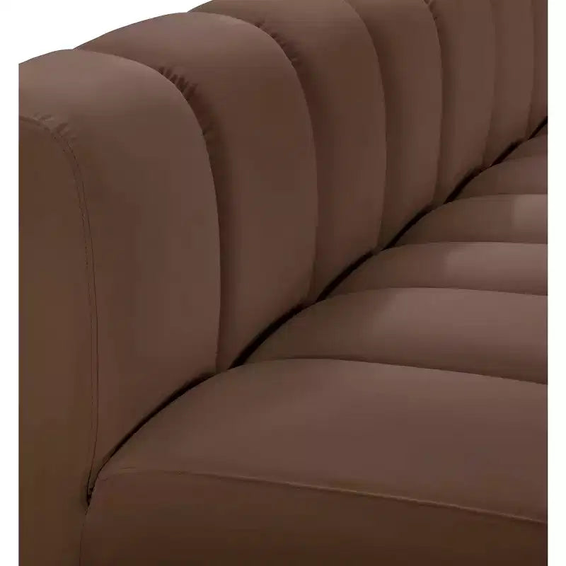 Canapé Modulable Arc en Cuir Végan Marron
