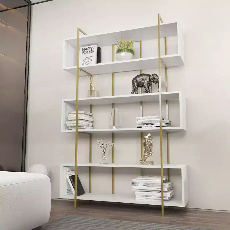 Bibliothèque moderne avec étagères ouvertes