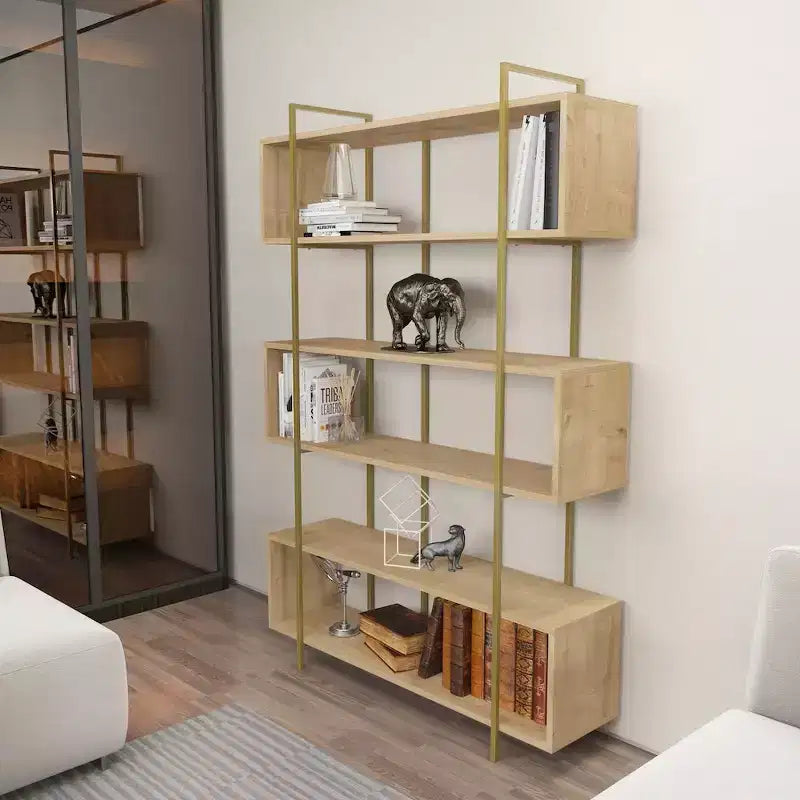 Bibliothèque moderne avec étagères ouvertes