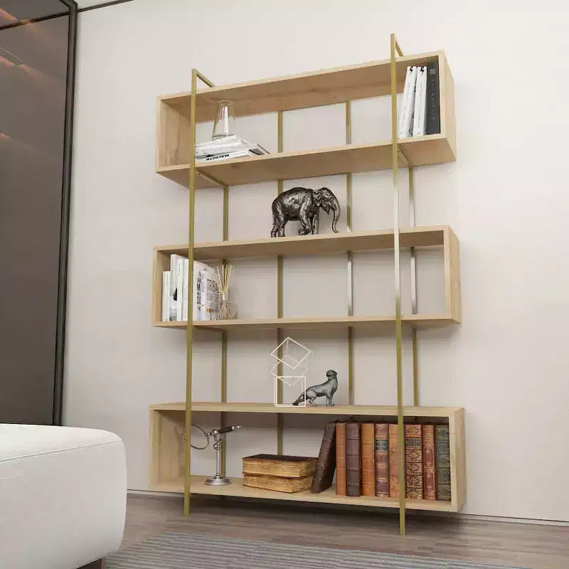 Bibliothèque moderne avec étagères ouvertes