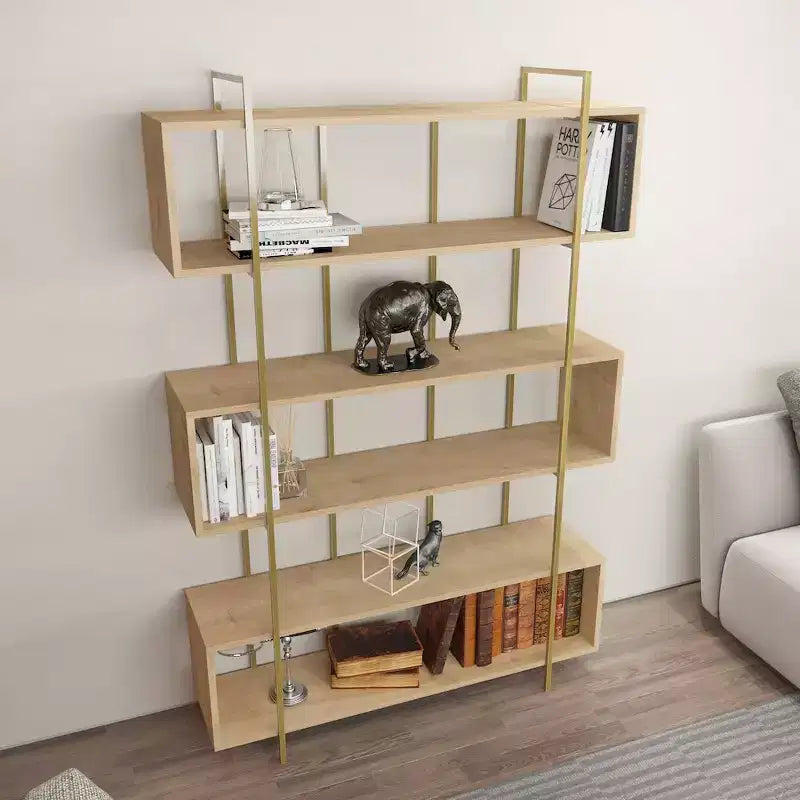 Bibliothèque moderne avec étagères ouvertes