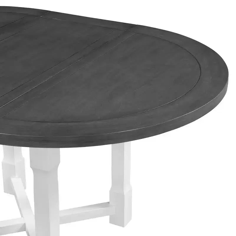 Ensemble de salle à manger 5 pièces avec table ronde extensible et chaises rembourrées