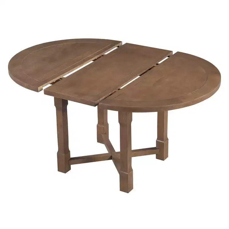 Ensemble de salle à manger 5 pièces avec table ronde extensible et chaises rembourrées