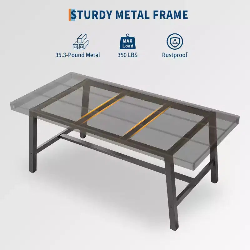 Table à manger industrielle pour 4 à 6 personnes, table de cuisine en bois de 160 cm de long avec cadre métallique robuste – Comptoir rectangulaire pour 4 à 6 personnes pour le dîner