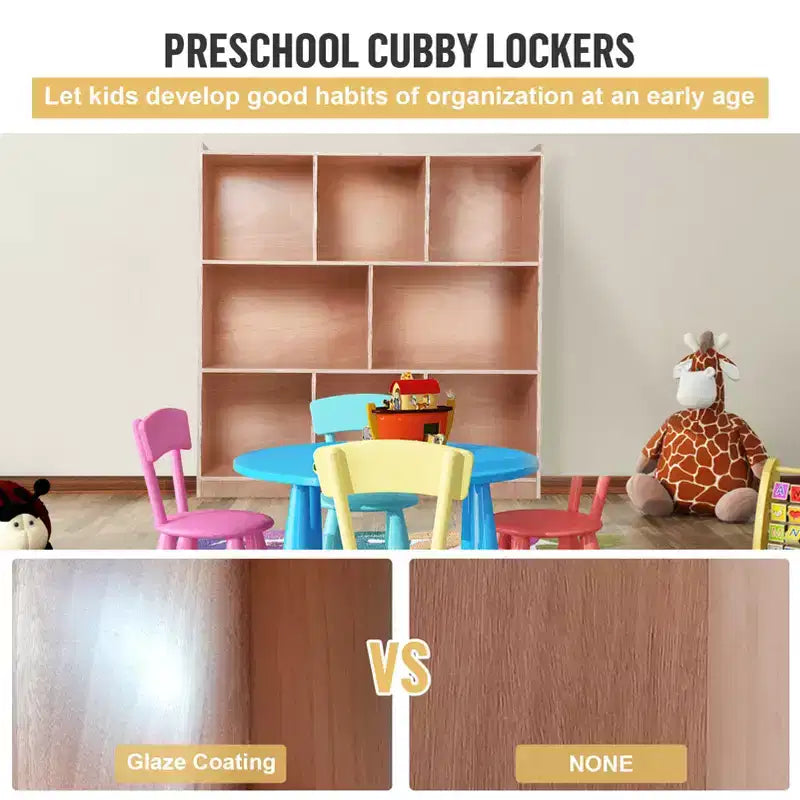 Meuble de rangement mobile à 8 compartiments avec 2 boîtes de rangement, étagères à jouets pour salles de classe, garderies, maisons, maternelles